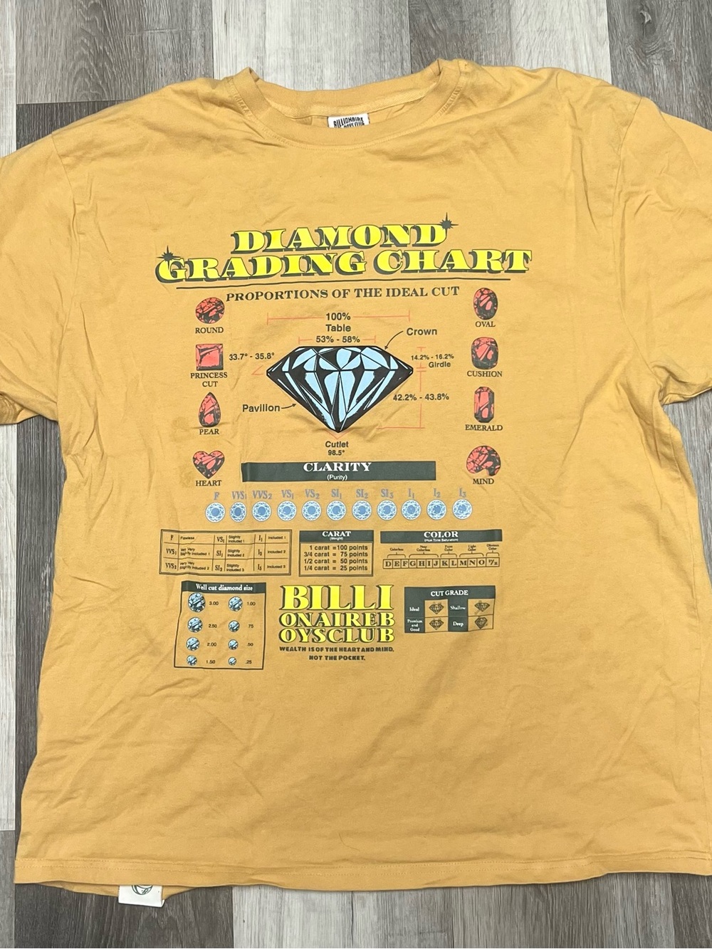 Billionaire Boys Club Tee - Diamond Grading Chart
